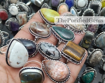Assorted Crystal Rings, Hippie Style Rings, Mystery Jewelry, Antique Rings, Minimal Rings For Women, Halloween Gift, Mix Gemstone Rings