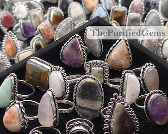 Bulk Rings Lot, Vintage Style Rings, Mystery Jewelry, Alluring Rings, Minimal Rings For Women, Gift For Her, Mix Gemstone Rings Lot