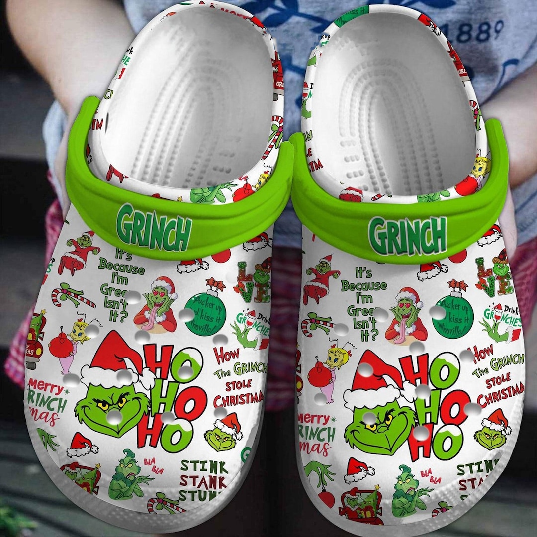 Grinch Clogs The Grinch Christmas Clogs, Grinch Summer Crocs, Grinch Clogs for Women ...