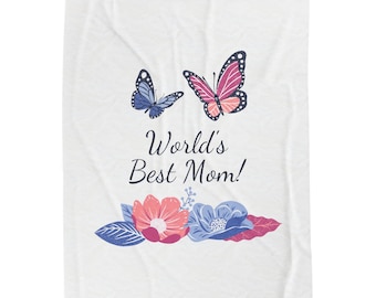 World's Best Mom Velveteen Plush Blanket
