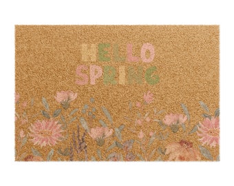 Hello Spring Pastel Colors Doormat