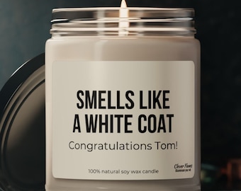 Smells Like A White Coat Soy Candle, Medical Student Gift