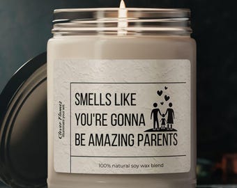Personalized New Parent Gift: Funny Soy Wax Candle for Expecting Parents