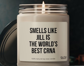 Personalized CRNA Soy Candle: Funny Anesthesiologist Gift