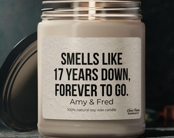 17th Anniversary Soy Wax Candle, Funny Couple Gift