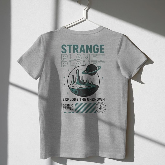 Strange Planet T-Shirt - Cosmic Travel Graphic Tee - Explore the Unknown Space Shirt - Sci-Fi Aesthetic Unisex Tee