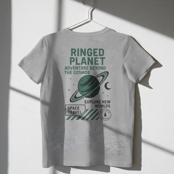 Ringed Planet T-Shirt - Space Travel Tee - Saturn Inspired Graphic Shirt - Aesthetic Cosmic Print - Unisex Space Streetwear Tee