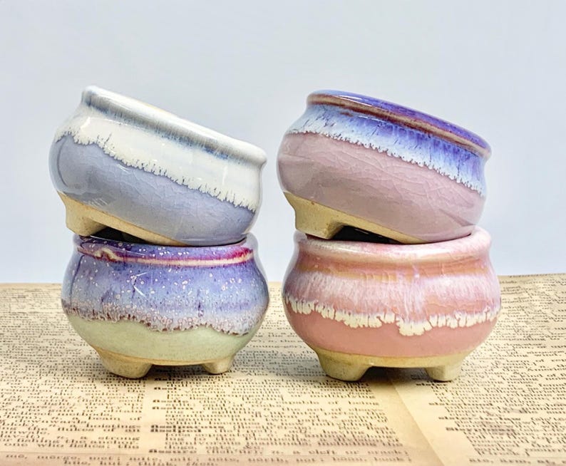 Handmade Succulent Planters Handmade Pottery Gift for Mom, Mini Succulent for Pot Garden Decor Gift, Cute Flower Pottery Pot Gift for Women