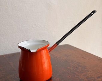 Turkish Coffee Pot Due Leoni Butter Syrup Milk Warmer Enamelware Mid Century