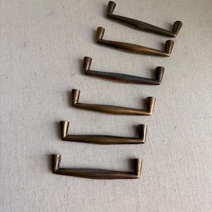 Set of 6 Brass Bar Cabinet Drawer Pulls