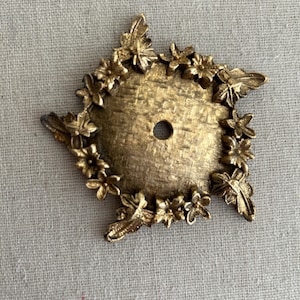 Ornate Antique Gold Finish Floral Relief Backplate