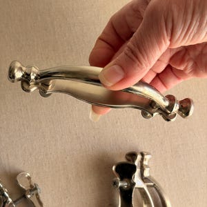 Set of 4 Amerock Salvaged Arched Pull Handle with Backplate Silver Finish