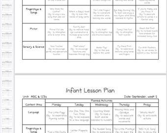 Year Long Infant Lesson Plan! 50 pages!