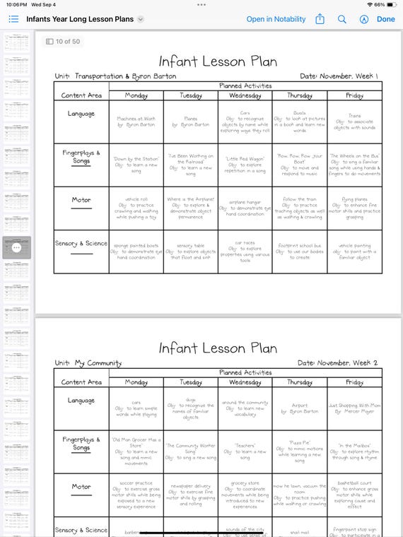Year Long Infant Lesson Plan! 50 pages!