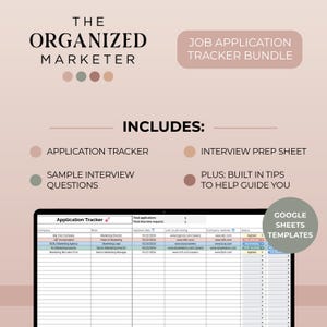 Job Application Tracker Bundle I Google Sheets Template
