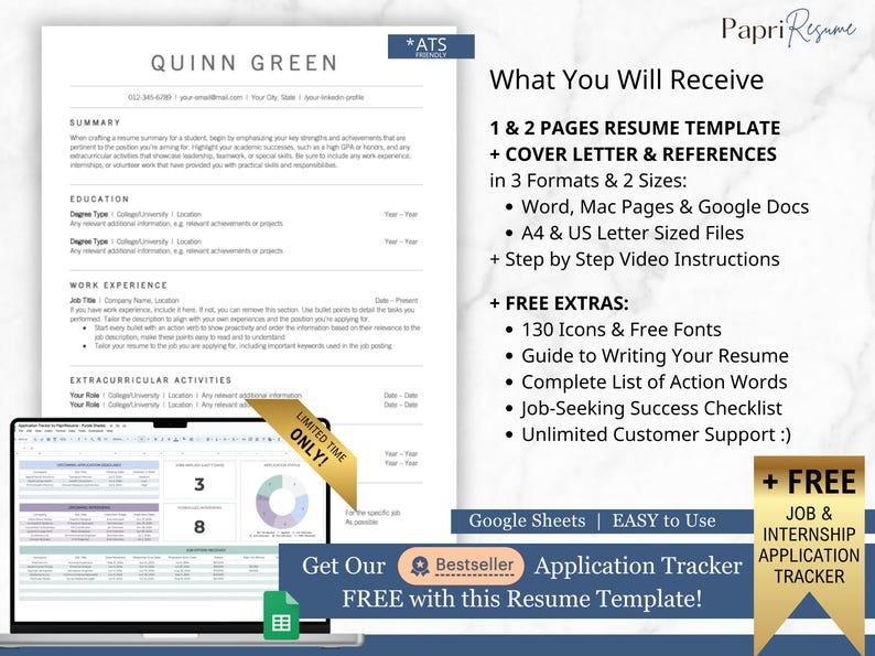 student resume template, entry level resume template