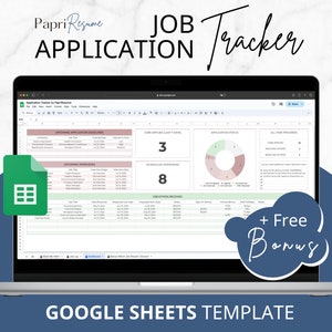 Job Search Spreadsheet, Job Interview Tracker, Job Offers Google Sheets Template, Job Application Tracker, Job Planner Dashboard