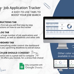Job Application Tracker, Job Application Tracker Spreadsheet, Job Offer Google Sheets Template, Job Interview Planner, Job Interview Tracker, Automated Job Search Spreadsheet, Job Search Tracker, Job Planner Dashboard