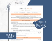 Simple ATS Friendly Resume Template for Word, Google Docs, Pages, Basic Ats Resume CV Template, Minimalist Resume ATS Friendly, 2024 Color