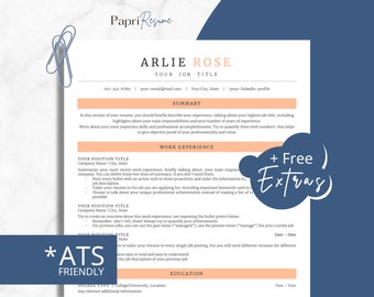 Eenvoudige ATS-vriendelijke cv-sjabloon voor Word, Google Docs, Pages, eenvoudige ATS-cv-sjabloon, minimalistische ATS-vriendelijke cv, 2024-kleur