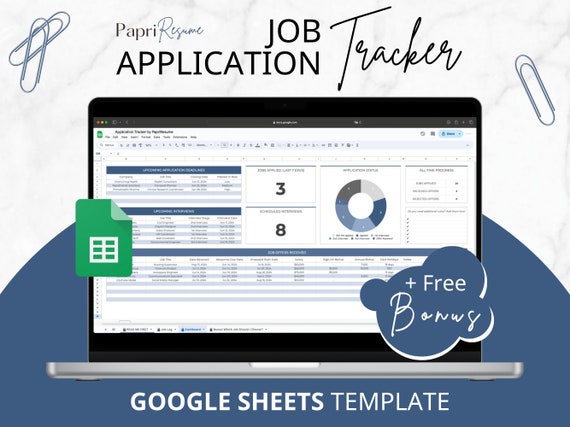 Job Search Tracker Spreadsheet | Job Interview Tracker | Job Offers Google Sheets Template | Job Application Tracker | Job Planner Dashboard