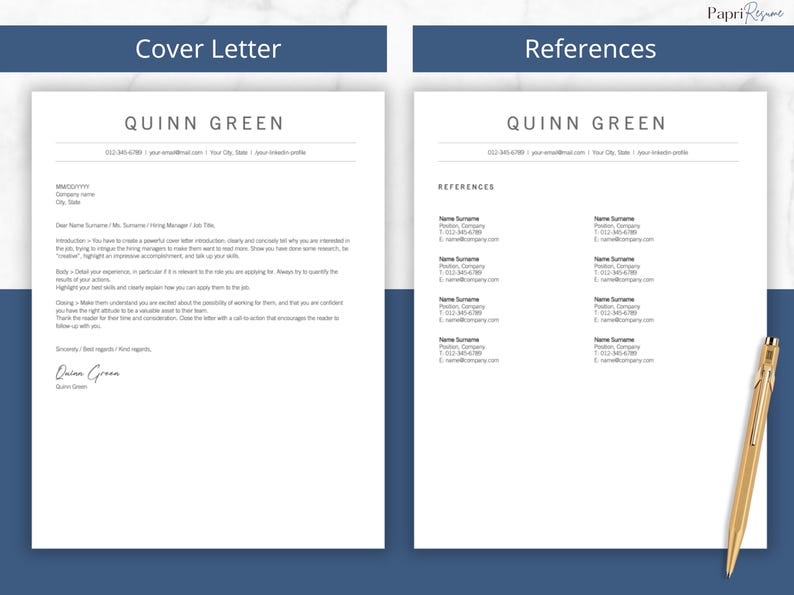 academic resume, cover letter template, references template, cv