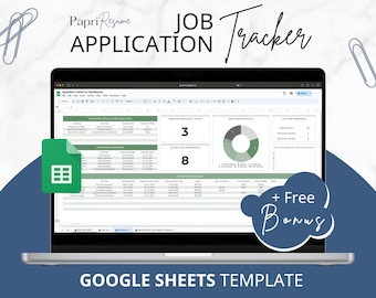 Job Application Spreadsheet Tracker, Job Offers Google Sheets Template, Job Interview Tracker, Job Search Tracker, Job Planner Dashboard