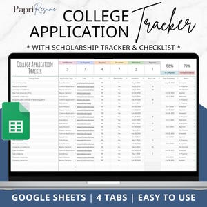 College Application Tracker Google Spreadsheets College Scholarship Tracker College vergelijkingstool Checklist takenlijst collegeplanning