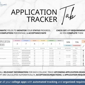 College Application Tracker Google Sheets College Scholarship Tracker College Comparison Tool College Planning To Do List Checklist
