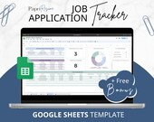 Job Tracker Spreadsheet - Job Search Application Tracker - Job Offers Google Sheets Template - Job Interview Tracker - Job Planner Dashboard
