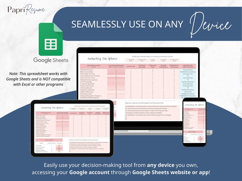 decision matrix, decision maker, decision tool, eisenhower decision, eisenhower matrix, matrix planner, decision tracker, priority matrix, decision matrix tool, job search tracker, side hustle tracker, google sheets, spreadsheet template