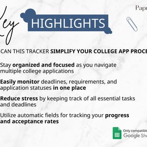 College Application Tracker Google Sheets College Scholarship Tracker College Comparison Tool College Planning To Do List Checklist