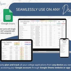 College Application Tracker Google Sheets College Scholarship Tracker College Comparison Tool College Planning To Do List Checklist