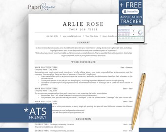 ATS-vänlig CV-mall för Google Docs, Word och Pages CV: ATS-kompatibel CV-mall, professionell CV-mall för chefer