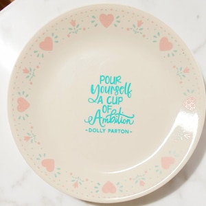 Vintage Plate with Words 10 inch Diameter