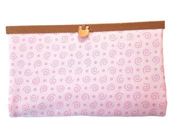 Diva Wallet Clutch Purse Pink Swirl Design