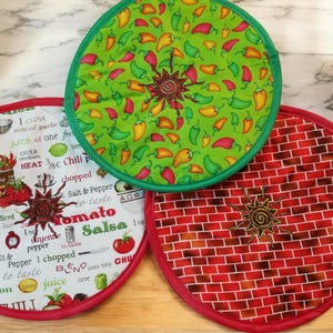 Microwave Tortilla Warmer with Colorful Cotton Fabric Designs