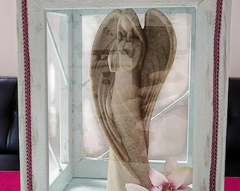 Angel Lantern Home Decor with Floral Accent and Removable Top