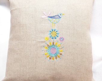 Bird Flowers Pillow