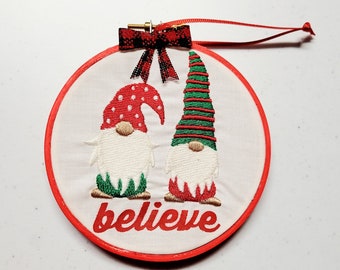 Christmas Embroidered Gnome Ornament