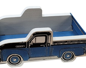 Retro Truck Red or Blue Container Home Decor