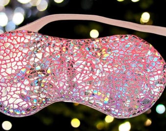 Sleep Mask with Holographic Fabric and Adjustable Strap