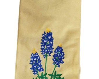 Embroidered Kitchen Towel ,Bluebonnet, Kitchen Décor