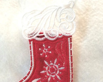 Christmas Embroidery Ornament Velvet Stocking Money Holder