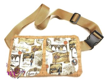 Fanny Pack Cork Fabric Wine Design Bag