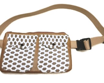 Light Brown Faux Leather Fanny Pack Bag Mini Travel Bag