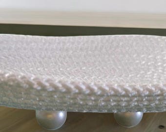 White Polyester Cotton Rope Soap Dish  Handmade