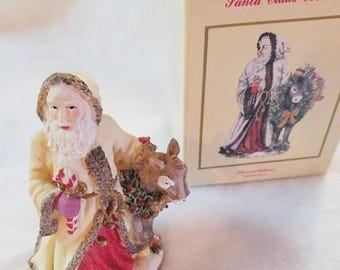 Boxed Holiday Decor, 1993 Porcelain Santa Figurine, Samichlaus SC09