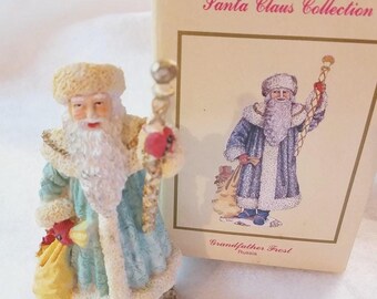 Grandfather Frost Porcelain Figurine, 4.5-Inch Boxed Russian Christmas Decor