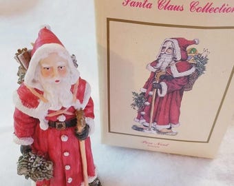 Santa Figurine, Porcelain Pere Noel From France, 1993 Original Box